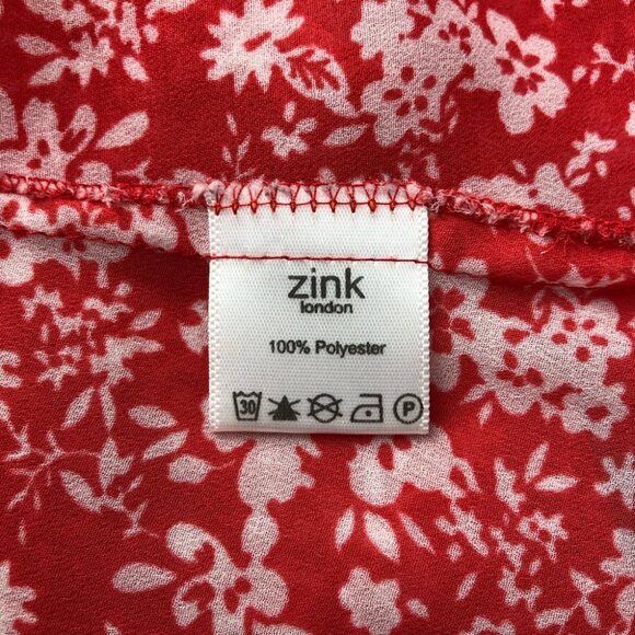zink London Red Floral Print Tunic Style Top - Picture 7 of 8